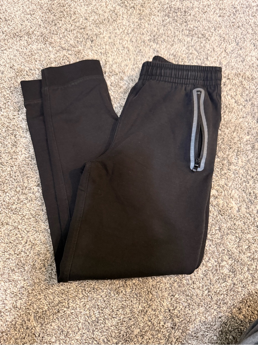 Old Navy Black Kids Joggers with Gray Zipper Trim